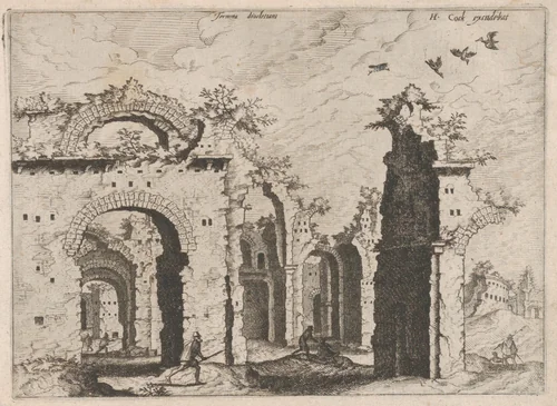 The Baths of Diocletian, from "Roman Ruins and Buildings" by Johannes van Doetecum, print, 1562