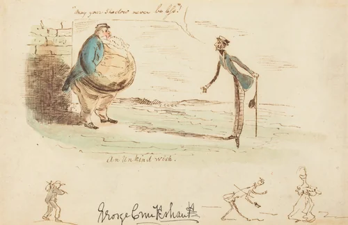 An Unkind Wish by George Cruikshank, drawing, 1828-1838