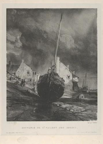 Memory of Saint-Valéry-sur-Somme by Eugène Isabey, print, 1833