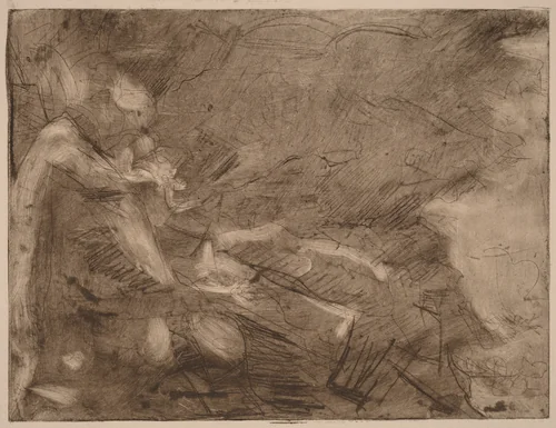 Mountain Stream with Bathers by Ernst Ludwig Kirchner, print, 1934