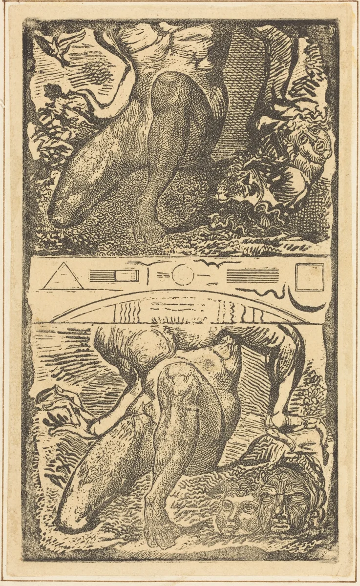 Unknown subject (Let Him look up into the Heaven and laugh in the bright air) by William Blake, print, 1805