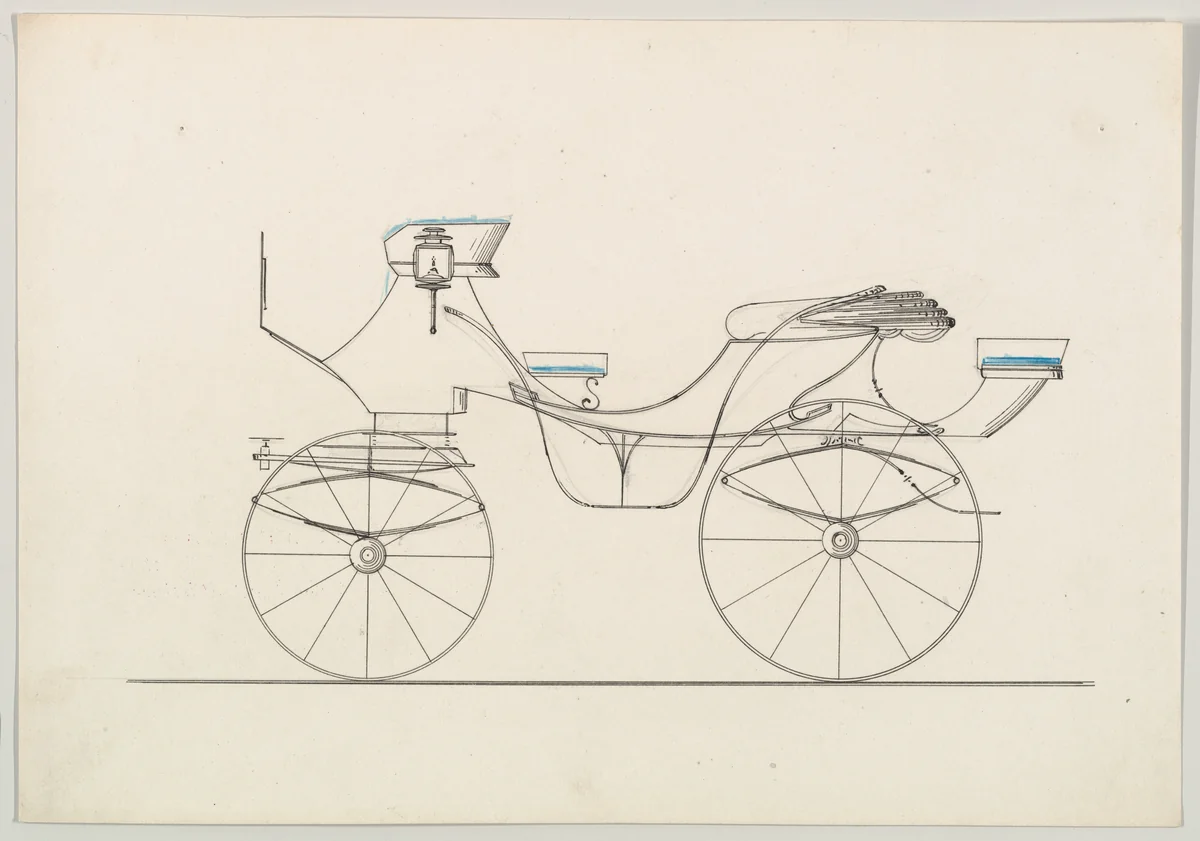 Cabriolet (unnumbered) by Brewster & Co., drawing, 1865-1875