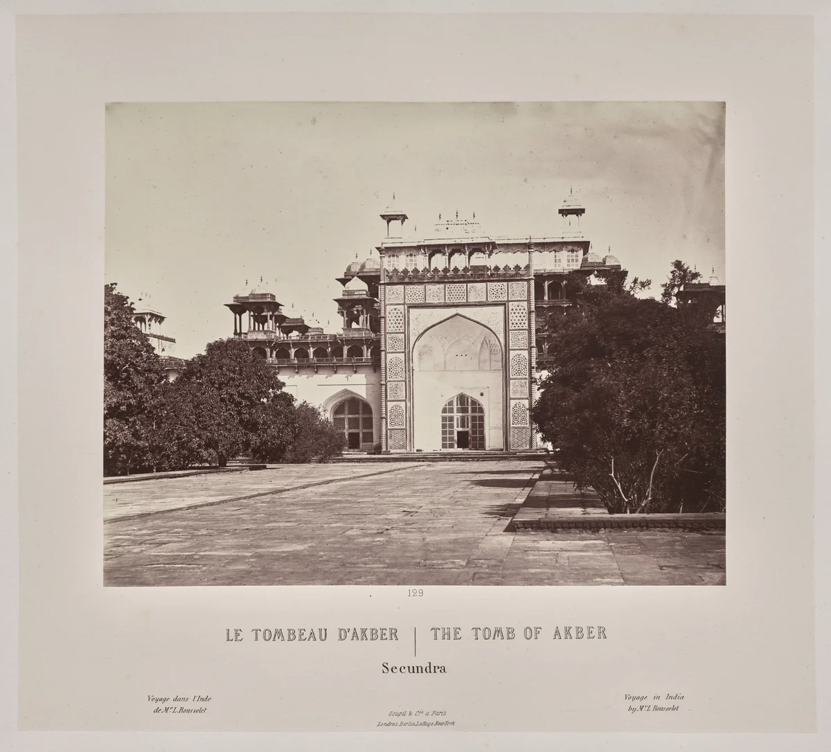 The Tomb of Akber, Secundra by Louis-Théophile Marie Rousselet, photograph, 1865-1870