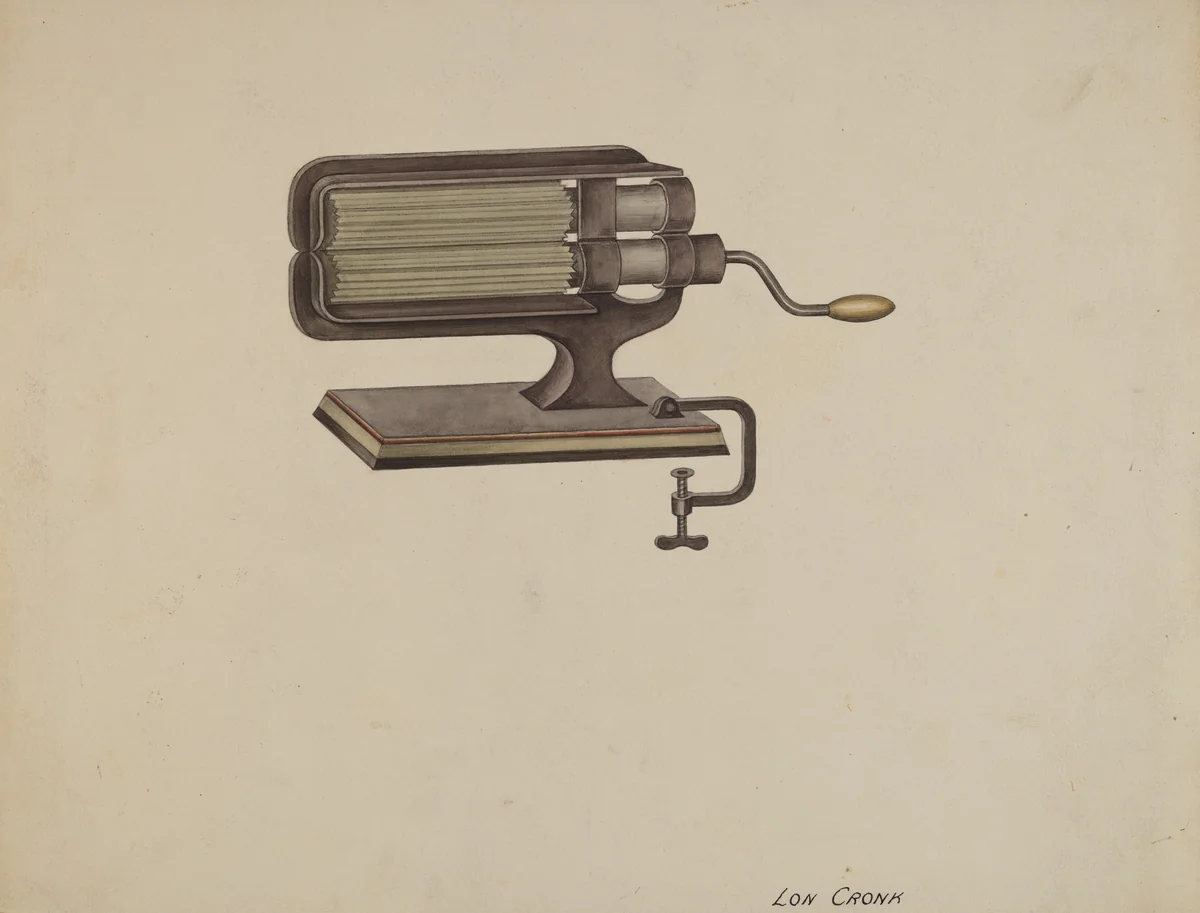 Fluting Iron by Lon Cronk, index of american design, 1935-1942