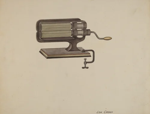 Fluting Iron by Lon Cronk, index of american design, 1935-1942