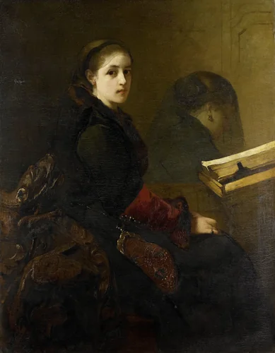 The Interrupted Prayer by Christoffel Bisschop, painting, 1850-1904