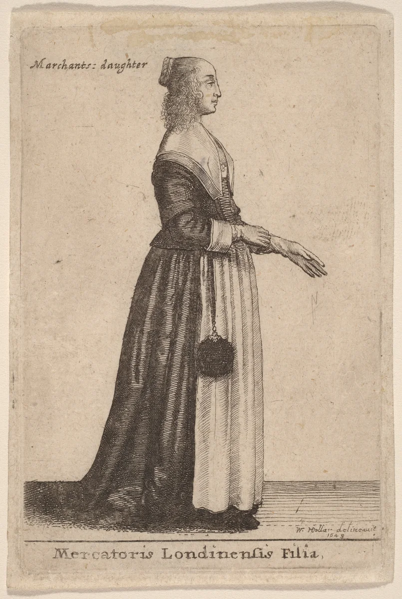 Mercatoris Londinensis Filia by Wenceslaus Hollar, print, 1643