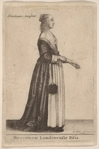 Mercatoris Londinensis Filia by Wenceslaus Hollar, print, 1643