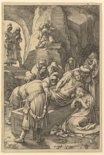 The Entombment, from "The Passion of Christ" by Hendrick Goltzius, print, 1596