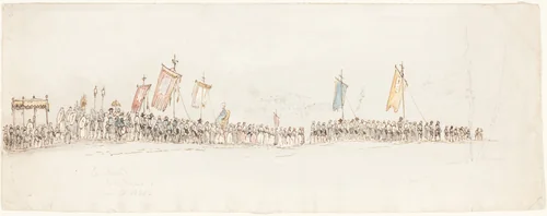 Religious Procession in Landeck by George Jones, drawing, 1820