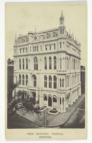 New Masonic Temple, Boston by Joseph Ward, photograph, 1840-1900