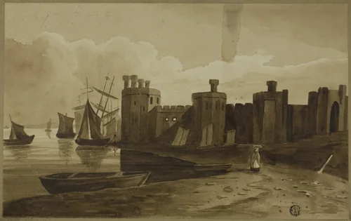 Cornarvan Castle by Unknown Artist, drawing, 1800-1899