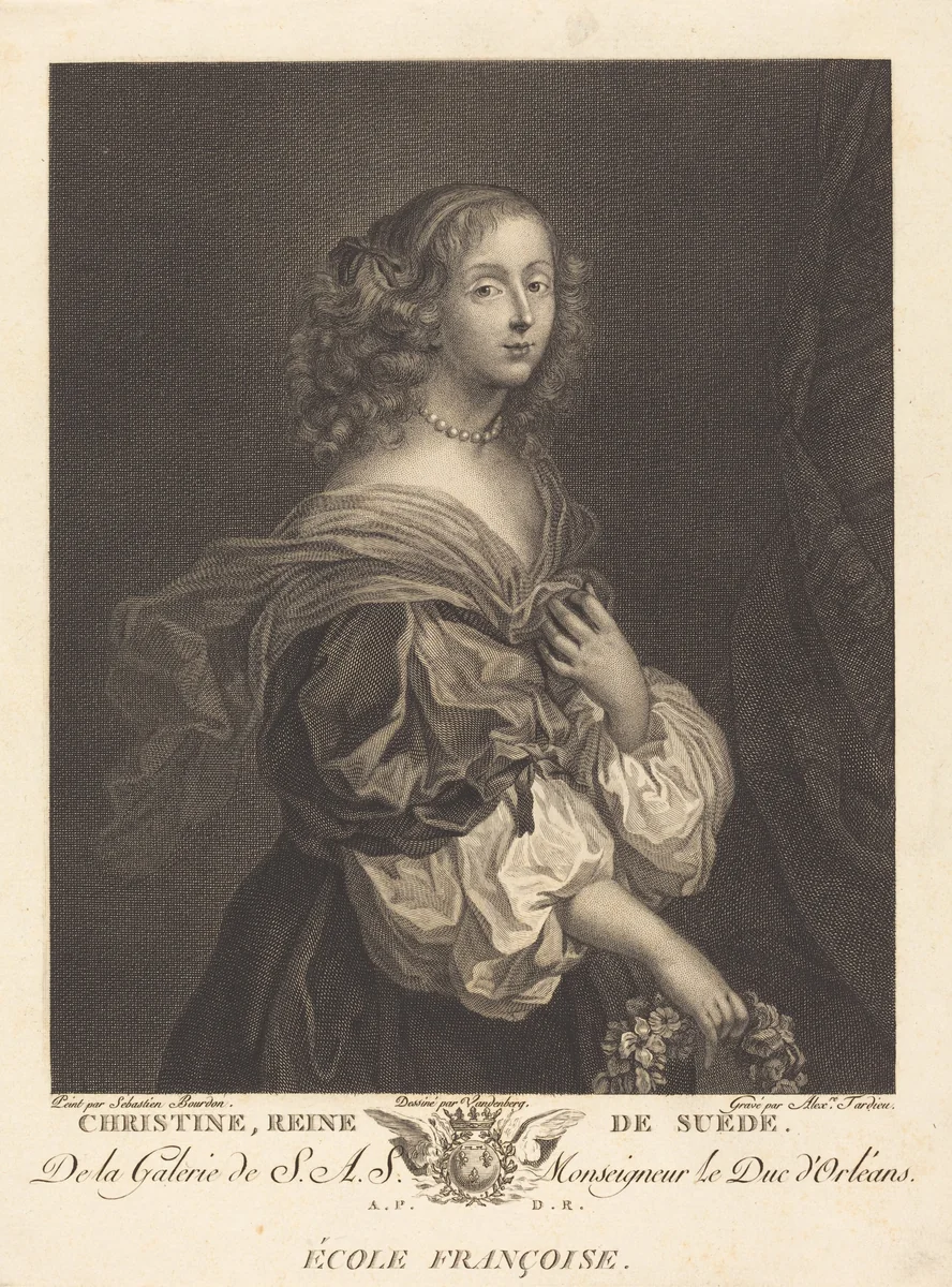 Queen Christina of Sweden by Alexandre Tardieu
Charles Auguste van den Berghe
Sébastien Bourdon, print, 1756-1844