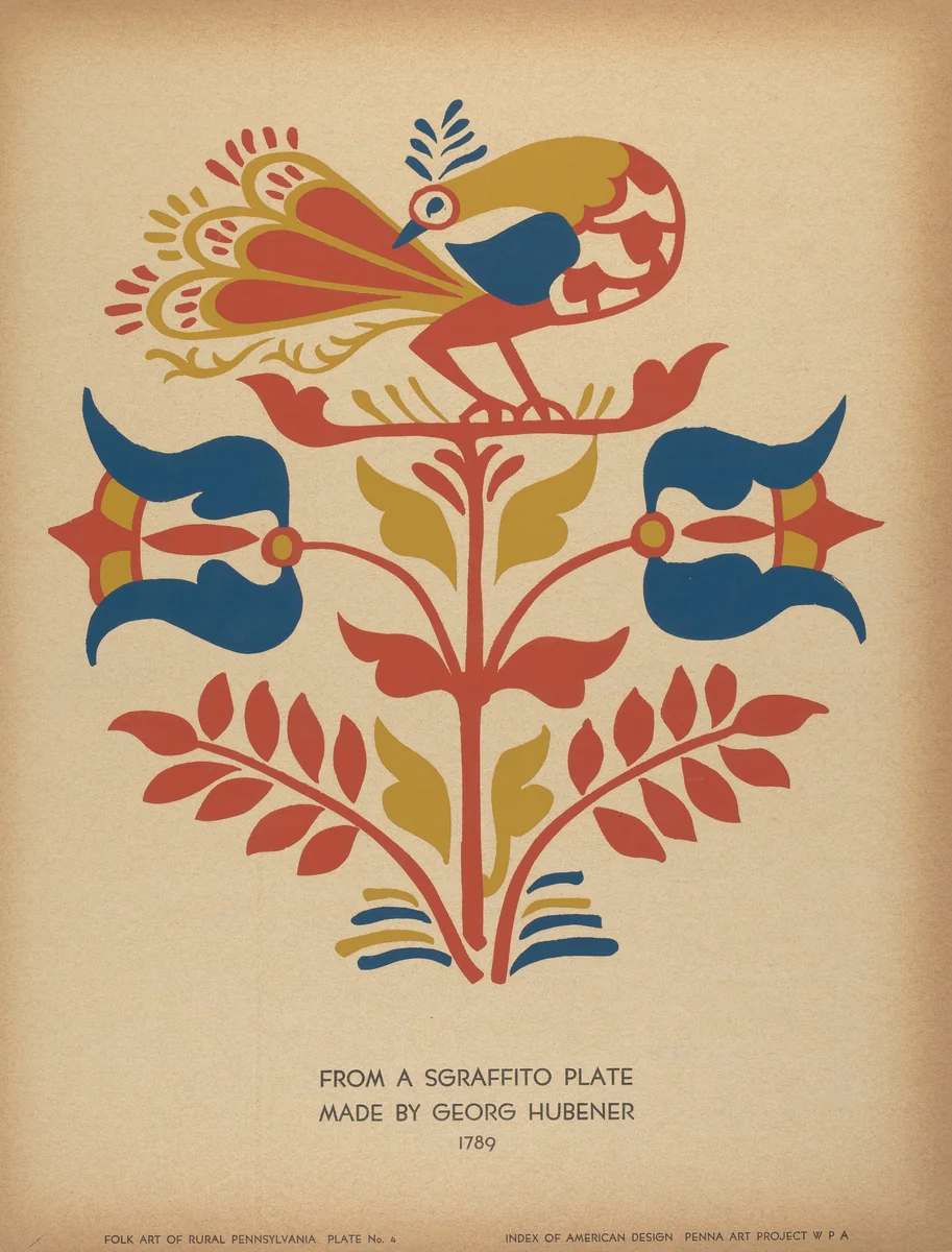 Plate 4: From Portfolio "Folk Art of Rural Pennsylvania" by American 20th Century, index of american design, 1939