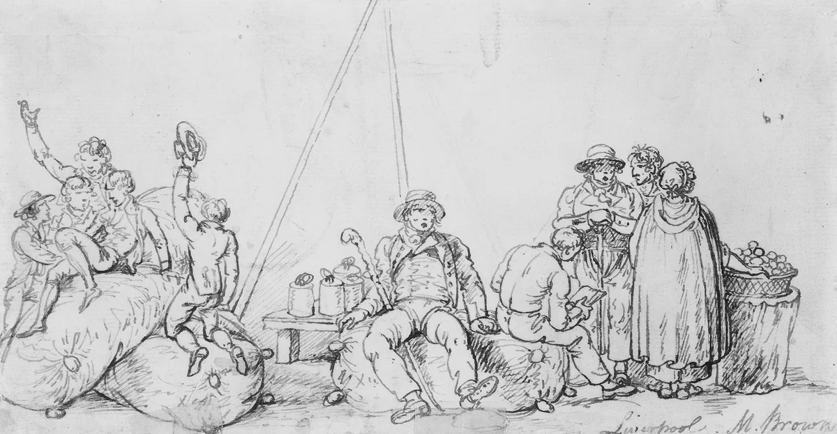 Scene at Liverpool by Mather Brown, artwork, 1761-1831