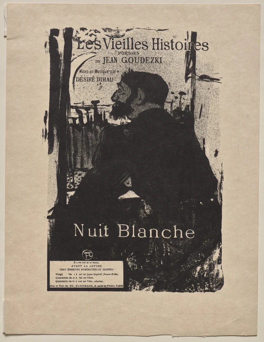 Sleepless Night by Henri de Toulouse-Lautrec, print, 1893