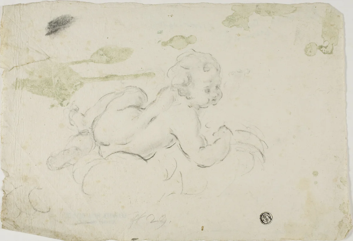Putto by Lodovico Carracci, drawing, 1575-1619
