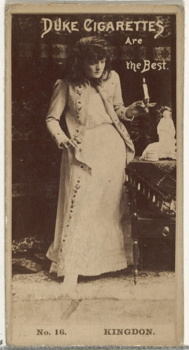 Card Number 16, Miss Kingdon, from the Actors and Actresses series (N145-6) issued by Duke Sons & Co. to promote Duke Cigarettes by W. Duke, Sons & Co., photograph, 1880-1889