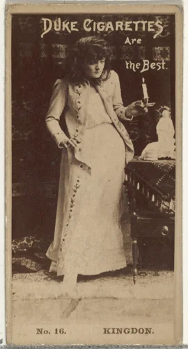 Card Number 16, Miss Kingdon, from the Actors and Actresses series (N145-6) issued by Duke Sons & Co. to promote Duke Cigarettes by W. Duke, Sons & Co., photograph, 1880-1889