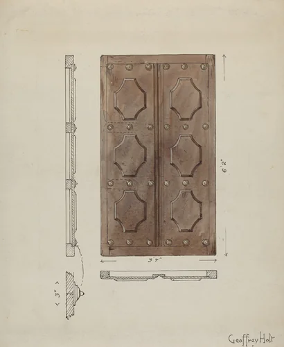 Sacristy Door by Geoffrey Holt, index of american design, 1936