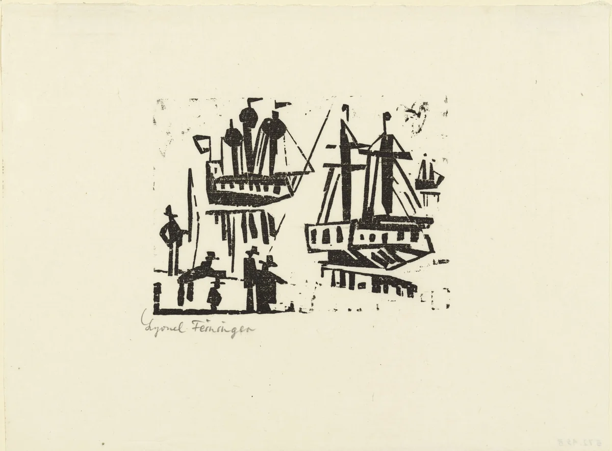 Anglers and Ships (Angler und Schiffe) from Ten Woodcuts by Lyonel Feininger by Lyonel Feininger, print, 1919