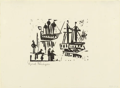 Anglers and Ships (Angler und Schiffe) from Ten Woodcuts by Lyonel Feininger by Lyonel Feininger, print, 1919