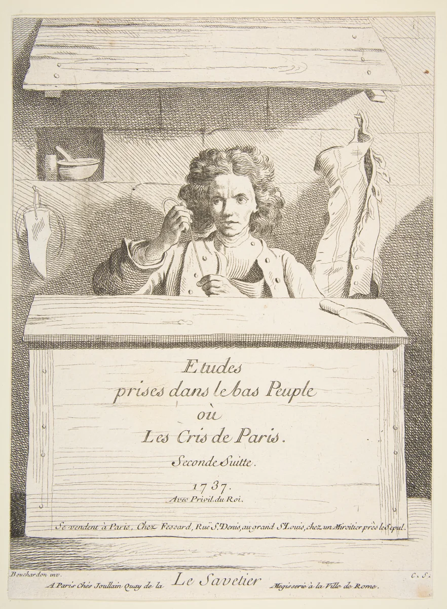The Cobbler by Edme Bouchardon, print, 1737