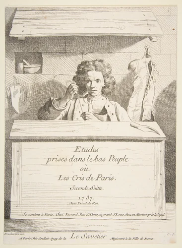 The Cobbler by Edme Bouchardon, print, 1737