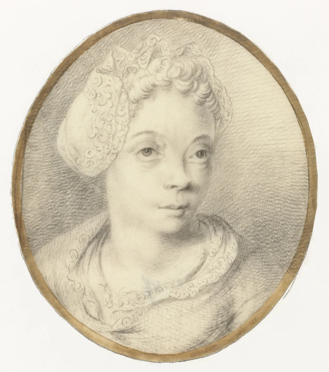 Portret van Anna de Hooghe by Ludolf Bakhuysen, drawing, 1680-1690