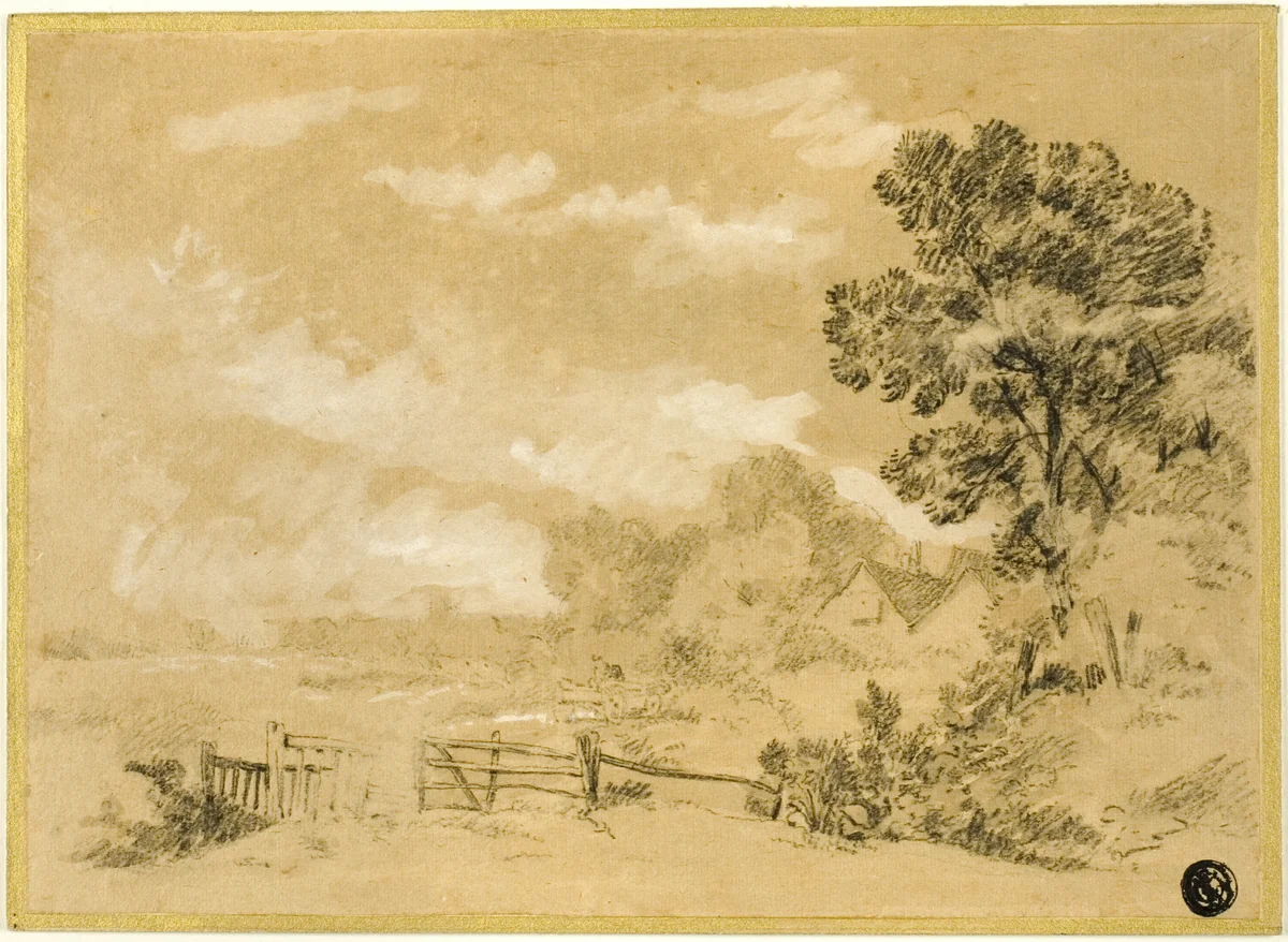 Landscape with Stile by Augustus Wall Callcott, drawing, 1799-1844