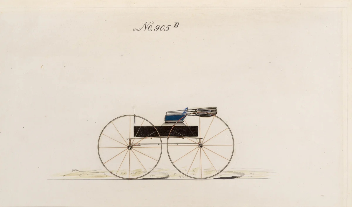 Album of 29 presentation drawings of various types of carriages by Brewster & Co., book, 1870-1878