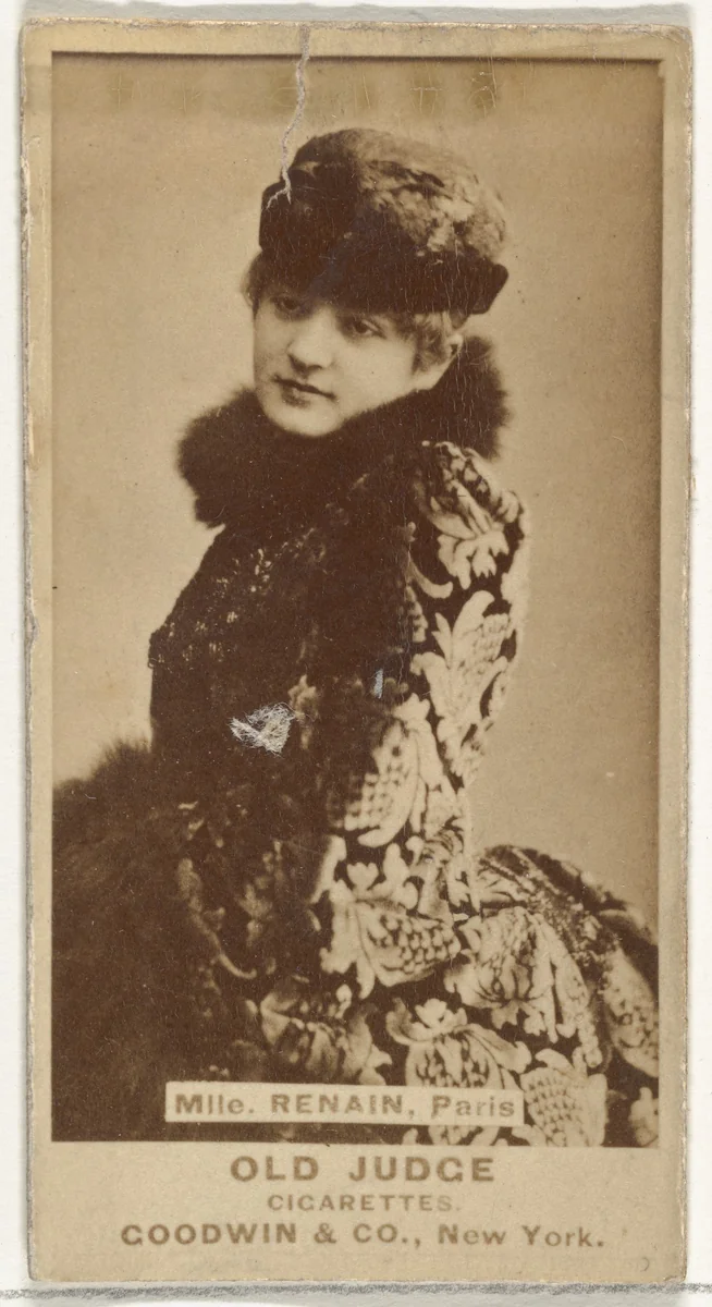 Mlle. Renain, Paris, from the Actors and Actresses series (N171) for Old Judge Cigarettes by Goodwin & Company, photograph, 1886-1890