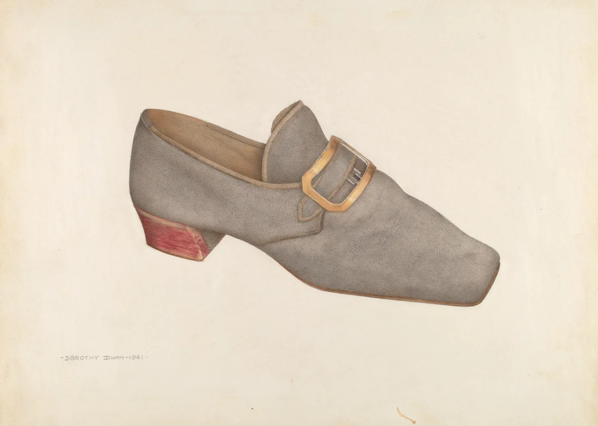 Man's Shoe by Dorothy Dwin, index of american design, 1941
