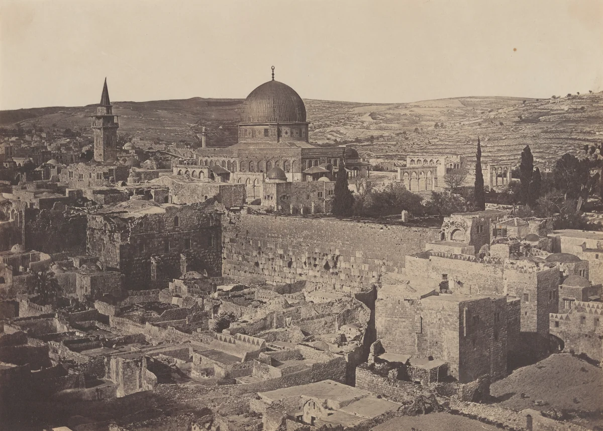 Western Wall and Omar Mosque, Jerusalem by James Robertson; Felice Beato; Antonio Beato, photograph, 1857