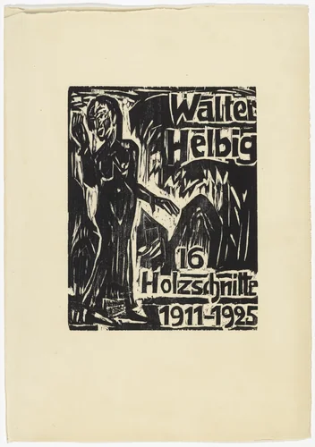 Title page (Titelblatt) from 16 Woodcuts (16 Holzschnitte) by Walter Helbig, print, 1926