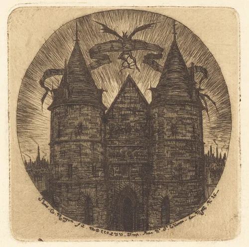 Ancienne porte du Palais de Justice, Paris (Old Gate of the Palace of Justice, Paris) by Charles Meryon, print, 1854