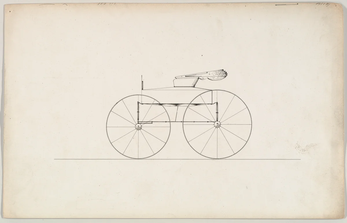 Design for Road Wagon by Brewster & Co., drawing, 1850-1870