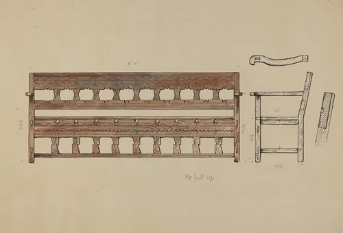 Mission Bench by Geoffrey Holt, index of american design, 1938