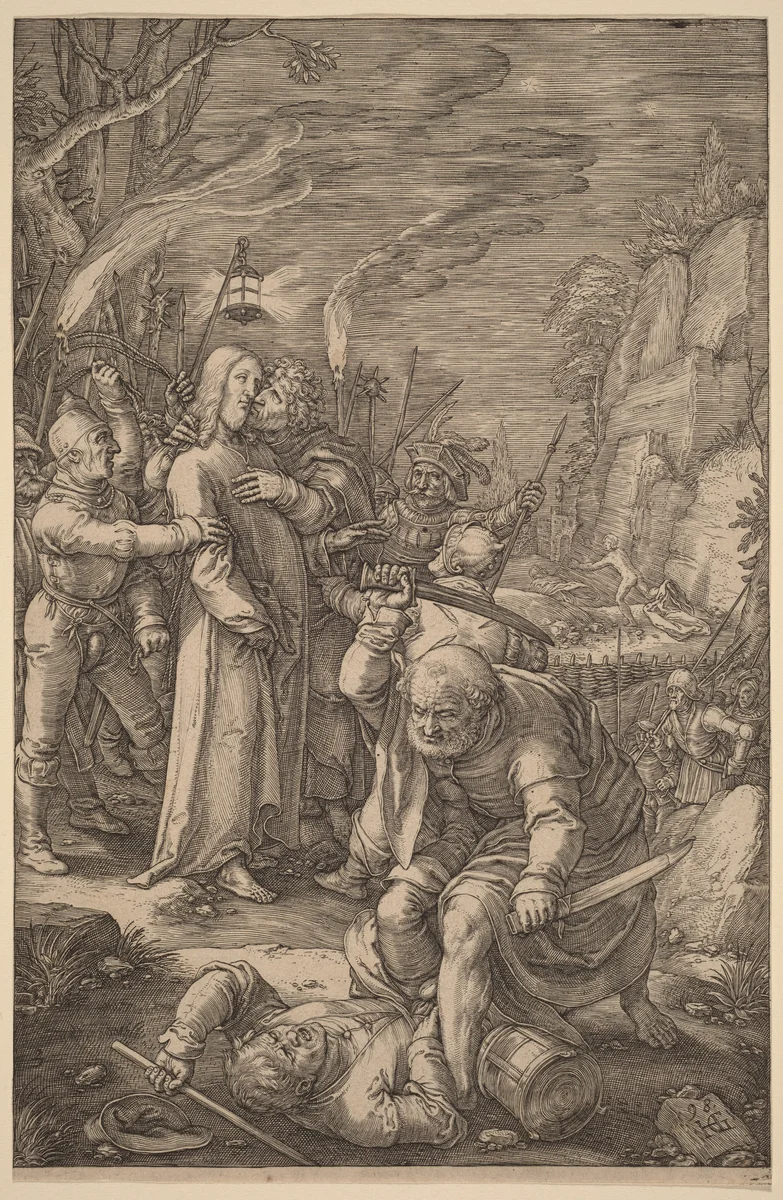 Christ Taken Captive by Hendrick Goltzius, print, 1598