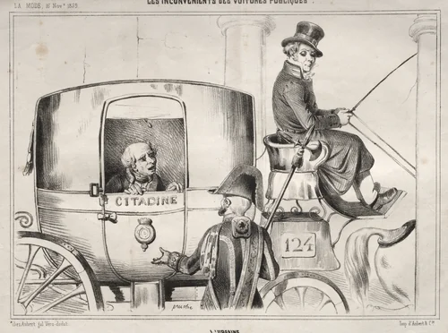 Actualités: Les Inconvénients des voitures publique: L'Urbaine by Clémente Pruche, print, 1839