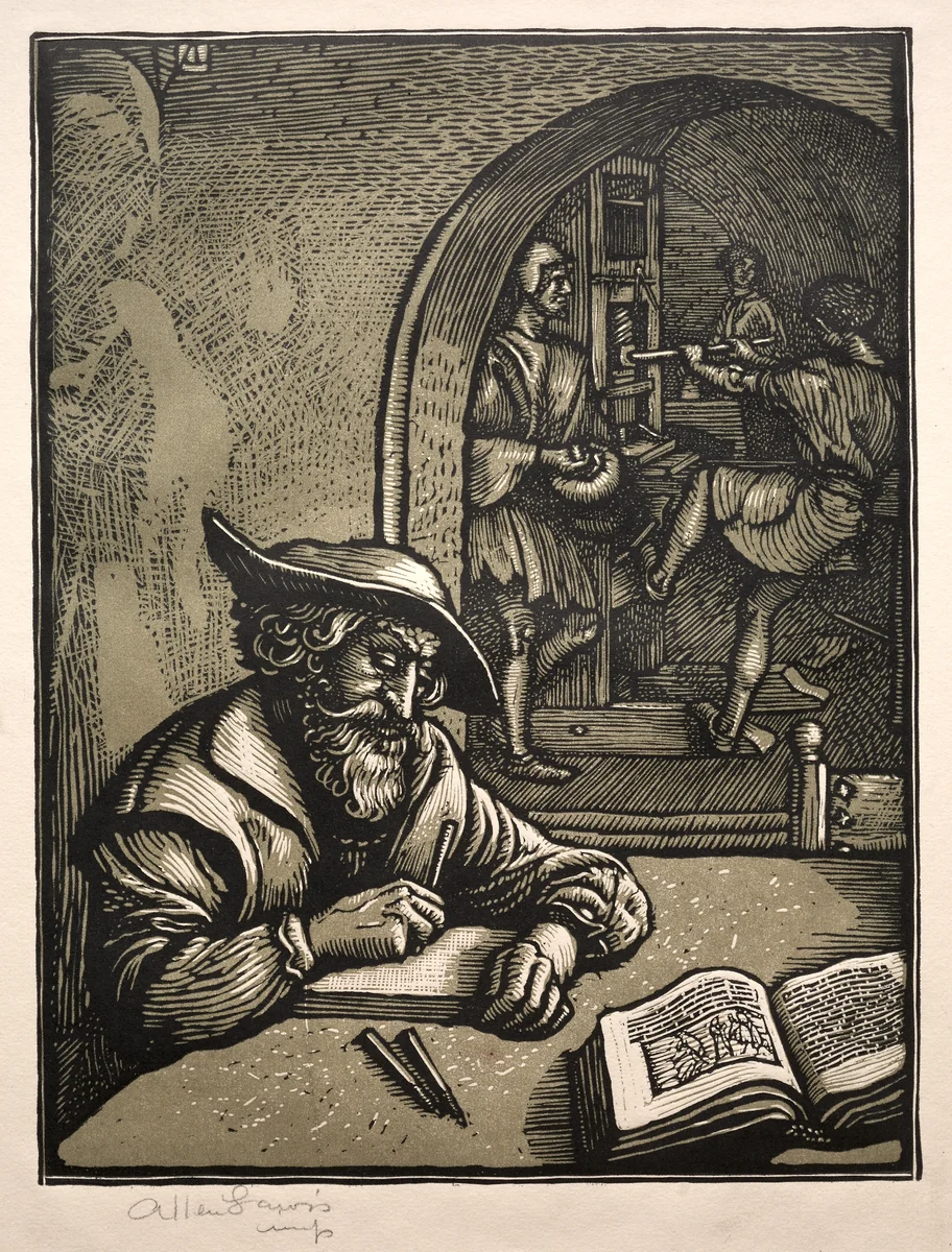 To the Art of the Woodcut by Arthur Allen Lewis, print, 1900-1925