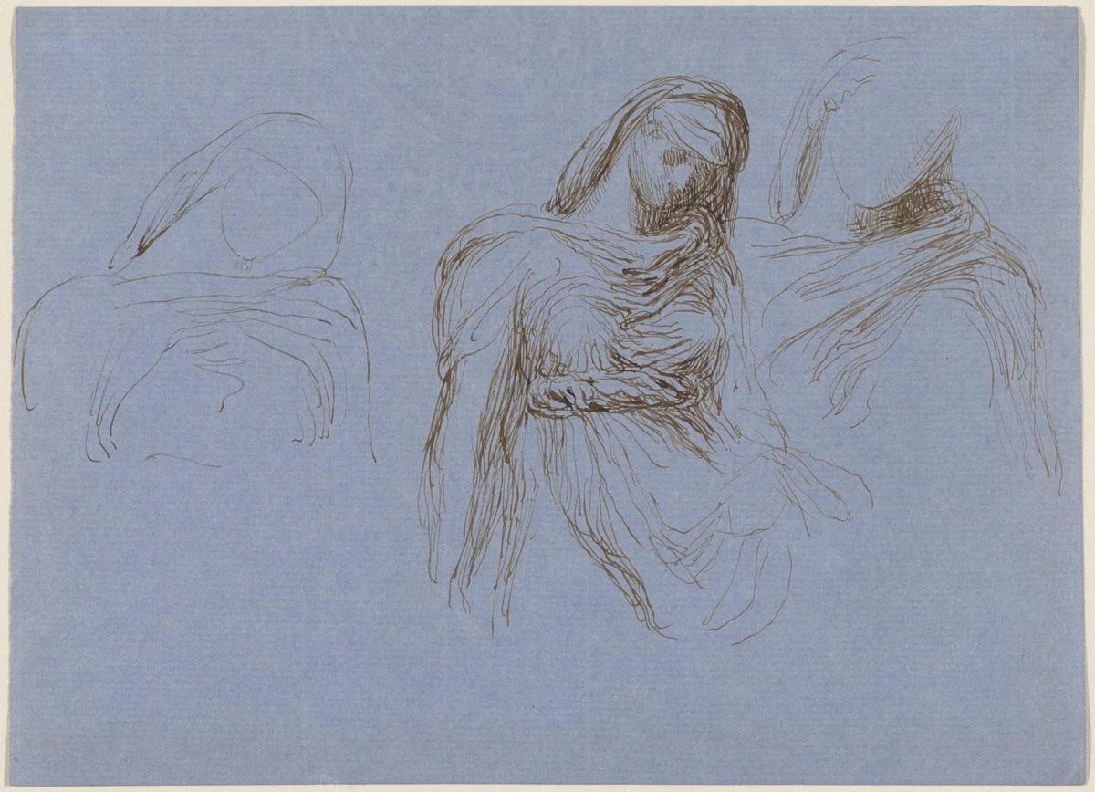Study of Death for "Time and Death" by George Frederic Watts, drawing, 1868