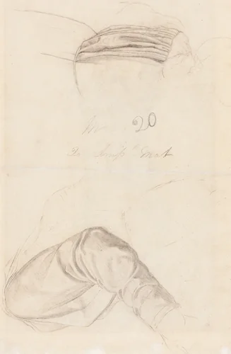 Two Drapery Studies [verso] by Ford Madox Brown, drawing, 1844