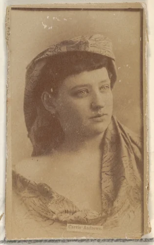 Carrie Andrews, from the Actors and Actresses series (N45, Type 1) for Virginia Brights Cigarettes by Allen & Ginter, photograph, 1885-1891