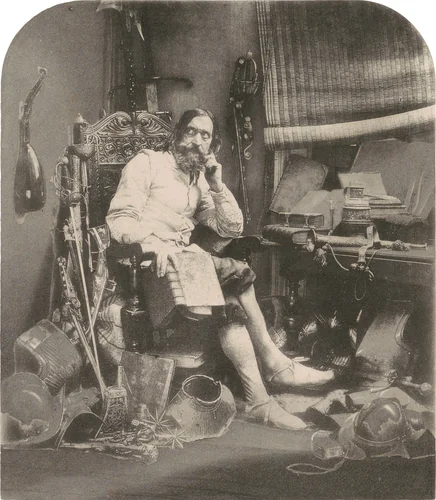 Don Quixote in his Study by William Lake Price, photograph, 1855
