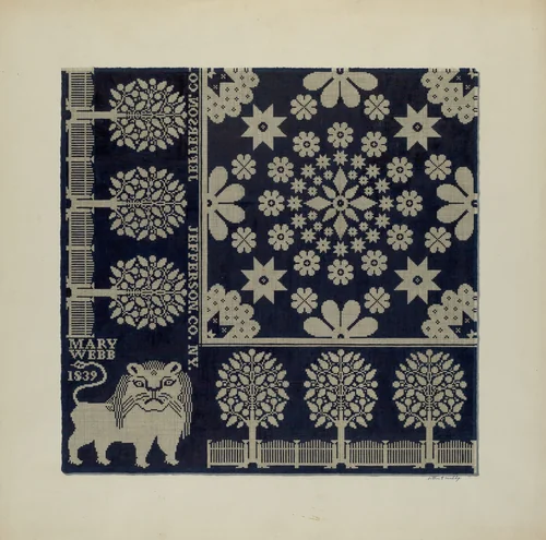 Tyler Coverlet by Arthur G. Merkley, index of american design, 1942