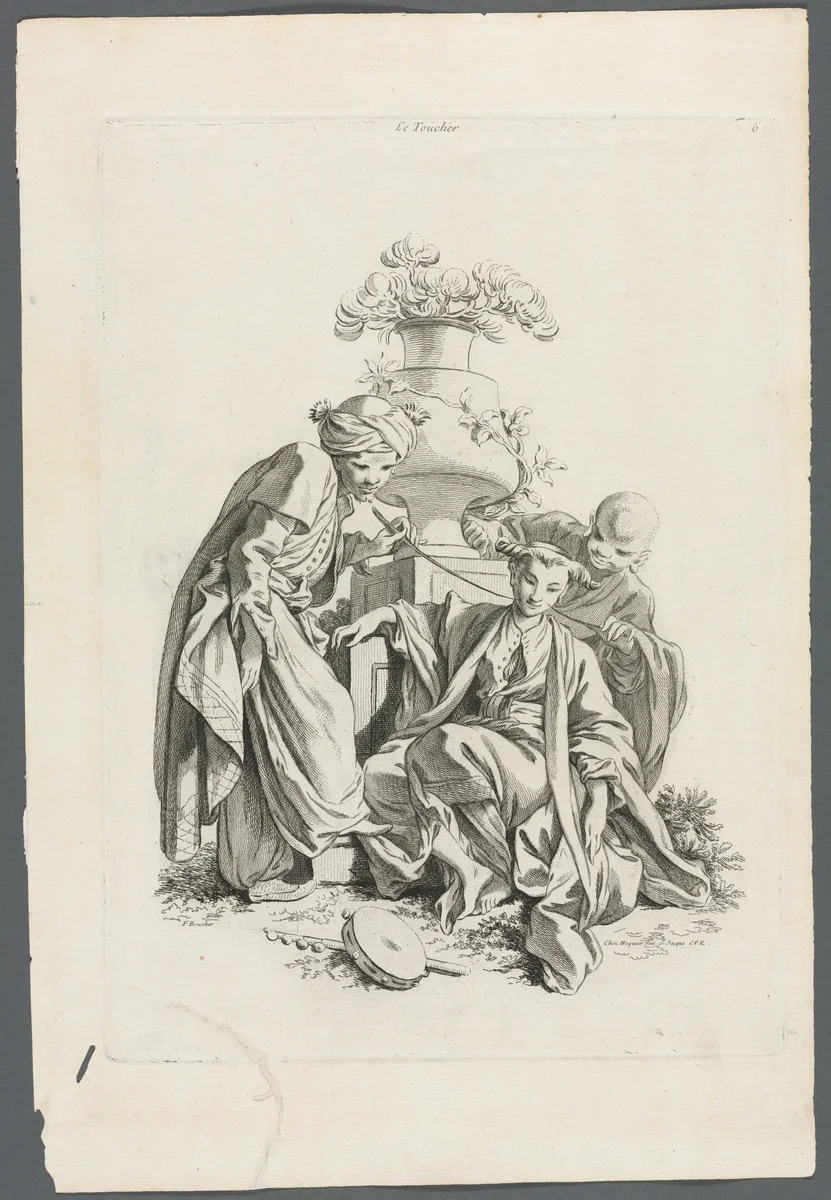 The Senses: Touch (after Boucher) by Gabriel Huquier, print, 1725-1772