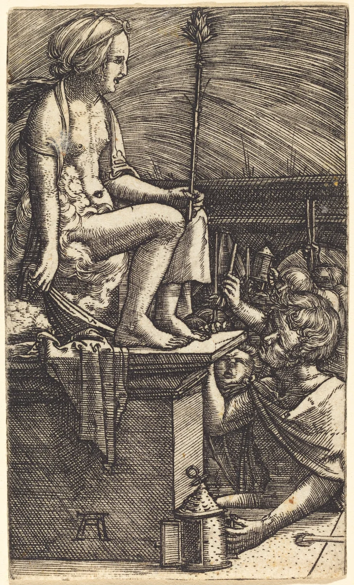 The Revenge of the Sorcerer Virgil by Albrecht Altdorfer, print, 1520-1526
