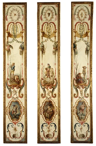 January and February (part of a set illustrating the months of the year) by Antoine Watteau, painting, 1725-1750