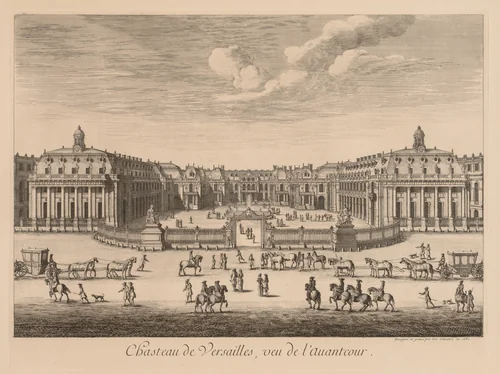 Vue du Château de Versailles, vu de l'avant-cour by Israël Silvestre, print, 1682